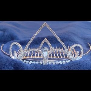 Wedding crystal hairpin comb clip crown accessory